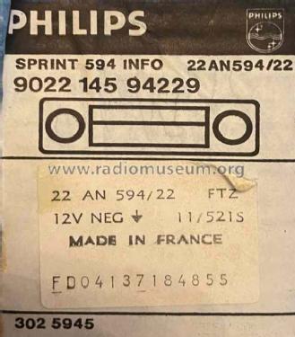 Sprint 594 Info 22AN594 /22; Philips France; (ID = 2959278) Car Radio