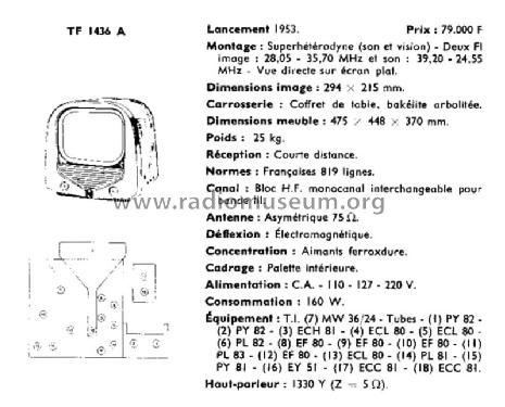 TF1436A; Philips France; (ID = 2174312) Television