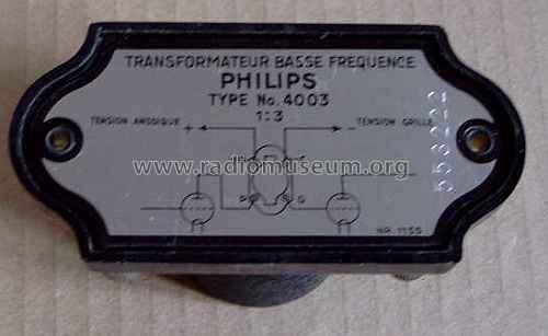 Transformateur Basse Frequence 4003; Philips France; (ID = 1512497) Radio part