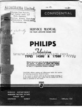 Television Receiver 1758U; Philips Electrical, (ID = 1415783) Television