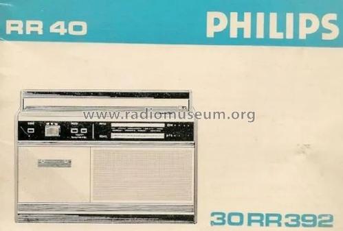 AM-FM Radiocassette RR40 30RR392; Philips Ibérica, (ID = 3102429) Radio