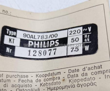 90AL783 /00; Philips Hong Kong (ID = 2994024) Radio