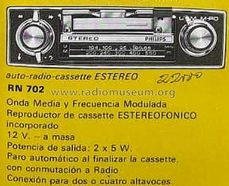 Auto Radio Cassette Estéreo 30-RN-702; Philips Ibérica, (ID = 2999020) Car Radio