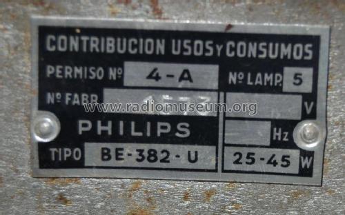BE-382-U; Philips Ibérica, (ID = 3042393) Radio