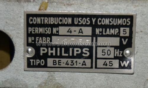 BE-431-A /01; Philips Ibérica, (ID = 3042337) Radio