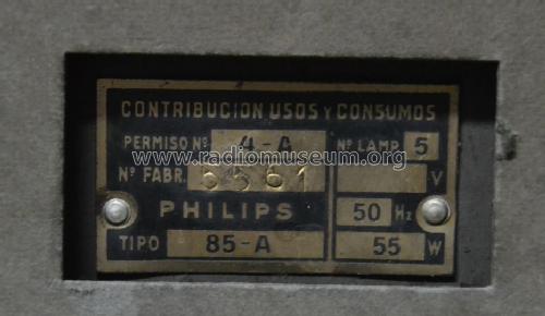 La Melodía del Éter 85A; Philips Ibérica, (ID = 1705076) Radio