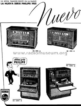 Radiofonógrafo FE-602-A Ch= BE492A; Philips Ibérica, (ID = 1370430) Radio