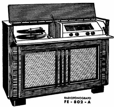 Radiofonógrafo FE-802-A; Philips Ibérica, (ID = 1342233) Radio