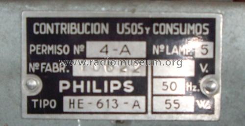 HE-613-A; Philips Ibérica, (ID = 1701009) Radio