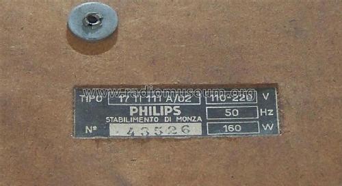 17TI111A/02; Philips Italy; (ID = 1809510) Television