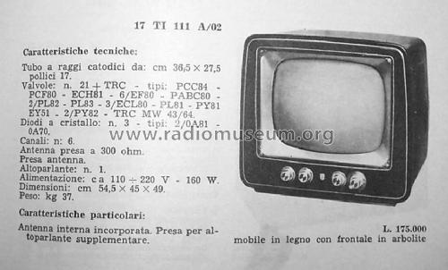 17TI111A/02; Philips Italy; (ID = 699696) Television