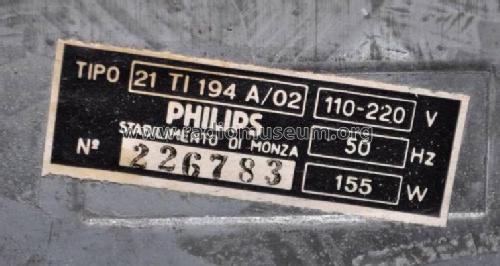 Peschiera 21TI194A /02; Philips Italy; (ID = 1768449) Televisore