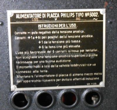 Alimentatore di placca 3002; Philips Italy; (ID = 1570066) Power-S