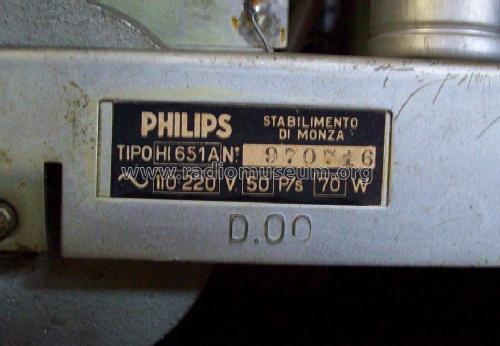 HI651A; Philips Italy; (ID = 1257392) Radio