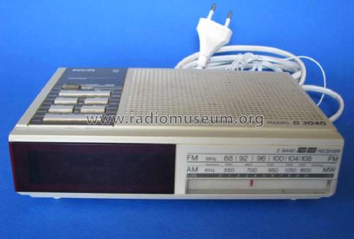 FM MW Electronic clock radio D3040 /02 /30; Philips Malaysia; (ID = 1313694) Radio