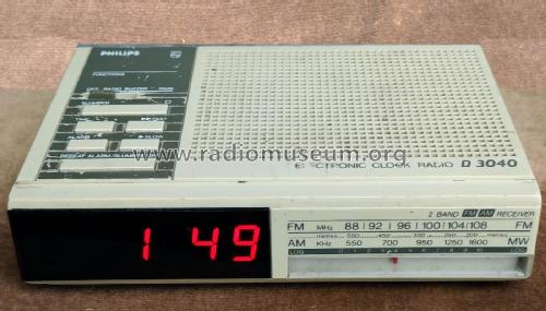 FM MW Electronic clock radio D3040 /02 /30; Philips Malaysia; (ID = 2601592) Radio