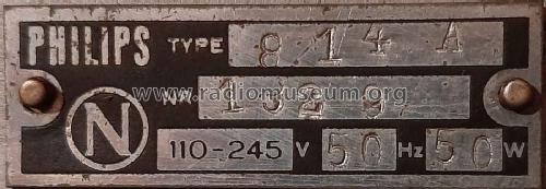 814 A; Philips Norway Norsk (ID = 2576111) Radio