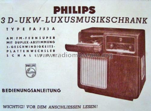 3D-UKW-Luxus Musikschrank FA753A; Philips - Österreich (ID = 630455) Radio