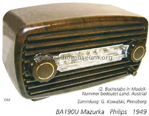 Mazurka BA190U; Philips - Österreich (ID = 2223) Radio