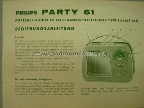 Party 61 L3A02T /00G /00C /00S; Philips - Österreich (ID = 254627) Radio
