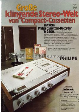 Stereo-Cassetten-Recorder N2400; Philips; Eindhoven (ID = 1074183) Reg-Riprod