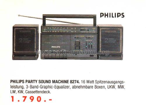 Stereo-Radio-Recorder Party Sound Machine D8274 /00 /02 /05; Philips - Österreich (ID = 2114966) Radio