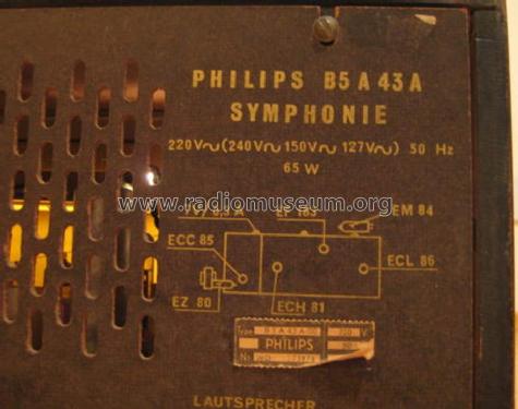 Symphonie B5A43A /00 /70; Philips - Österreich (ID = 1114995) Radio