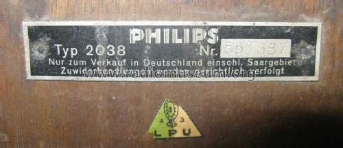 2038; Philips Radios - (ID = 1182743) Speaker-P