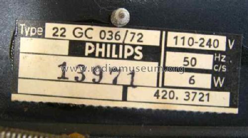 22GC036/72; Philips Radios - (ID = 1025299) Enrég.-R