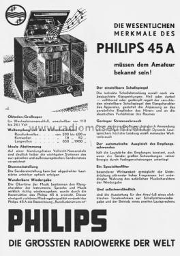 45A; Philips Radios - (ID = 3110846) Radio