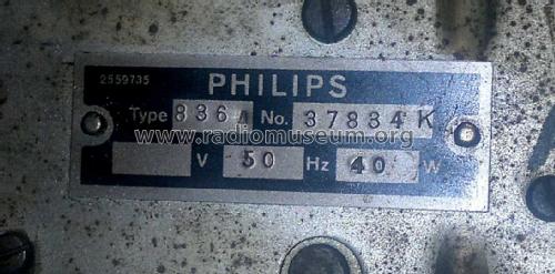 Super inductance 836A; Philips Radios - (ID = 1770488) Radio