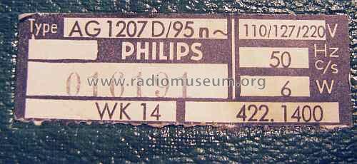 AG1207D/95n; Philips Radios - (ID = 1609896) Reg-Riprod