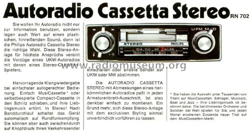 Cassetta-Stereo 22RN702; Philips Radios - (ID = 2388144) Car Radio