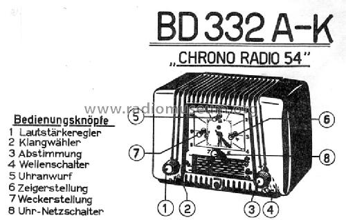 Chrono-Radio-54 K BD332A-K; Philips Radios - (ID = 153194) Radio