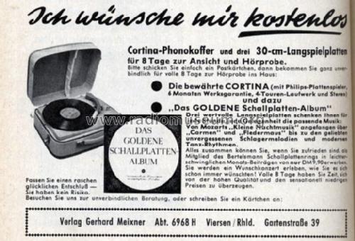 Phonokoffer Cortina Ch= Philips NG1341; Bertelsmann (ID = 362806) R-Player