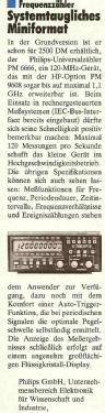 Programmable timer/counter 120MHz/1.1GHz PM6666 /036; Philips, Svenska AB, (ID = 1032178) Ausrüstung