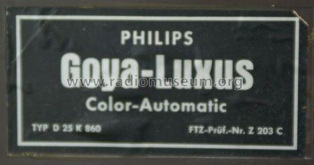 Goya Luxus Color-Automatic D25K860/06 Ch = K6N; Philips Radios - (ID = 1358815) Television