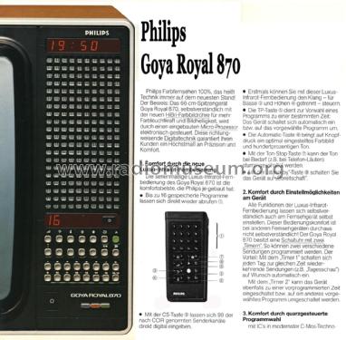 Goya Royal 870 D26C870-09Z Ch= K12; Philips Radios - (ID = 1833218) Television