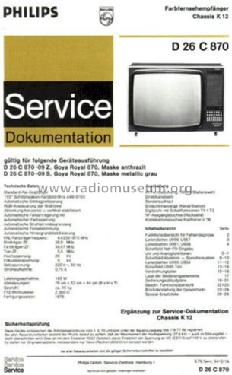 Goya Royal 870 D26C870-09Z Ch= K12; Philips Radios - (ID = 1317271) Television