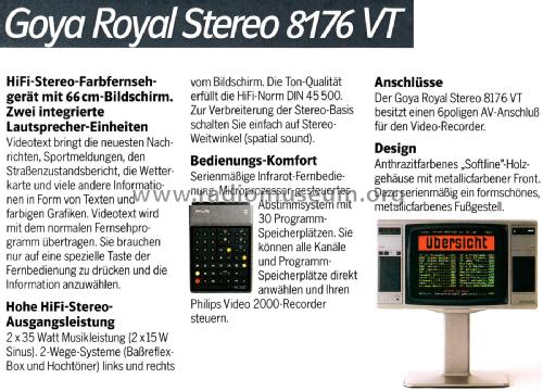 Goya Royal Stereo 8176 VT 26CP2512 / Ch= K12Z; Philips Radios - (ID = 1971749) Television