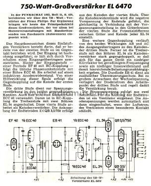 Grossverstärker EL6470; Philips Radios - (ID = 2814996) Ampl/Mixer