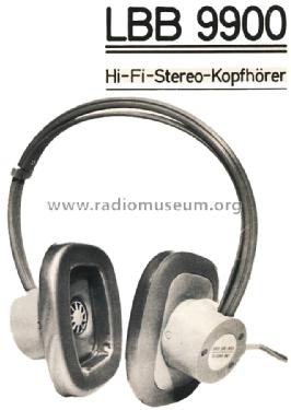 Hi-Fi-Stereo-Kopfhörer LBB 9900; Philips Radios - (ID = 1605437) Parlante