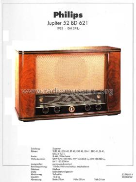 Jupiter 52 BD621A; Philips Radios - (ID = 2369630) Radio