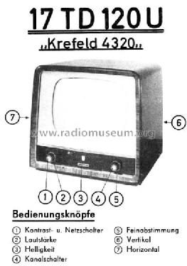 Krefeld 4320 17TD120U-01; Philips Radios - (ID = 40257) Television