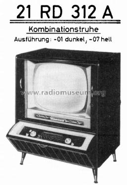 Kombinations-Truhe 21RD312A /01 /07; Philips Radios - (ID = 1892933) TV Radio