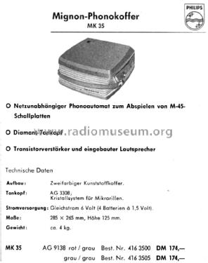 Mignon-Verstärkerkoffer MK35 AG9138; Philips Radios - (ID = 2696082) Sonido-V