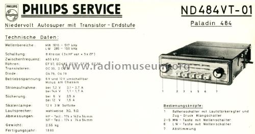 Paladin 484 ND484VT-01; Philips Radios - (ID = 1764581) Car Radio