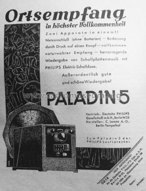 Paladin P5; Philips Radios - (ID = 2972542) Radio