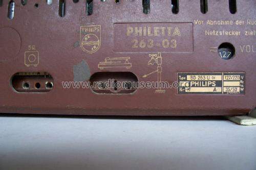 Philetta 263-03 BD263U; Philips Radios - (ID = 740860) Radio