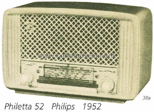 Philetta 52 BD222U/01 /22; Philips Radios - (ID = 668) Radio